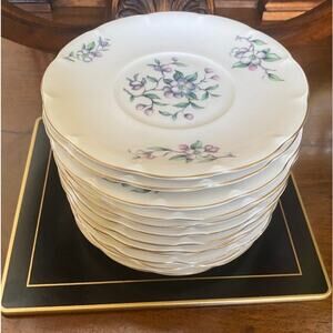 MINT 12 Bouillon Saucers Haviland Brookside - No Chips!